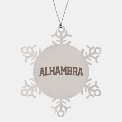 Alhambra Spain Austria Local Moving Away Ornament, Gifts, Snowflake Ornament, Christmas, Stocking Stuffer