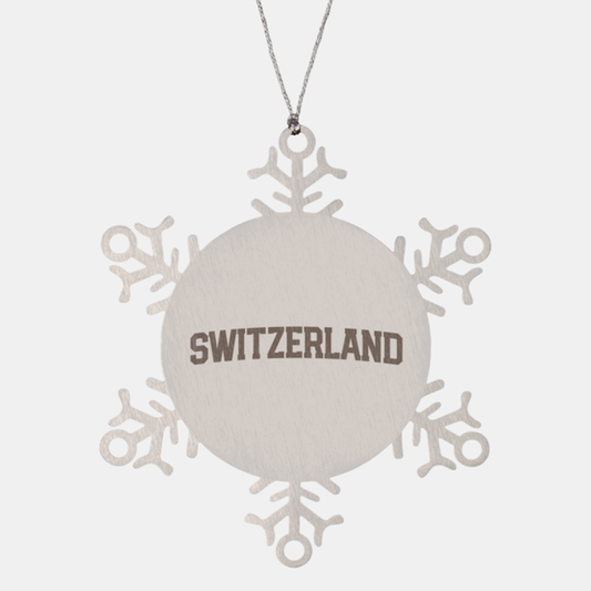 Switzerland Swiss Local Moving Away Ornament, Gifts, Snowflake Ornament, Christmas, Stocking Stuffer