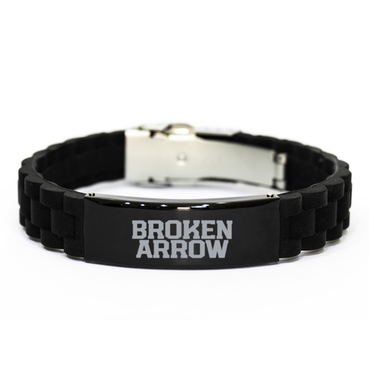 Broken Arrow Oklahoma OK Local Moving Away Bracelet, Gifts, Black Glidelock Clasp Bracelet, Christmas, Stocking Stuffer