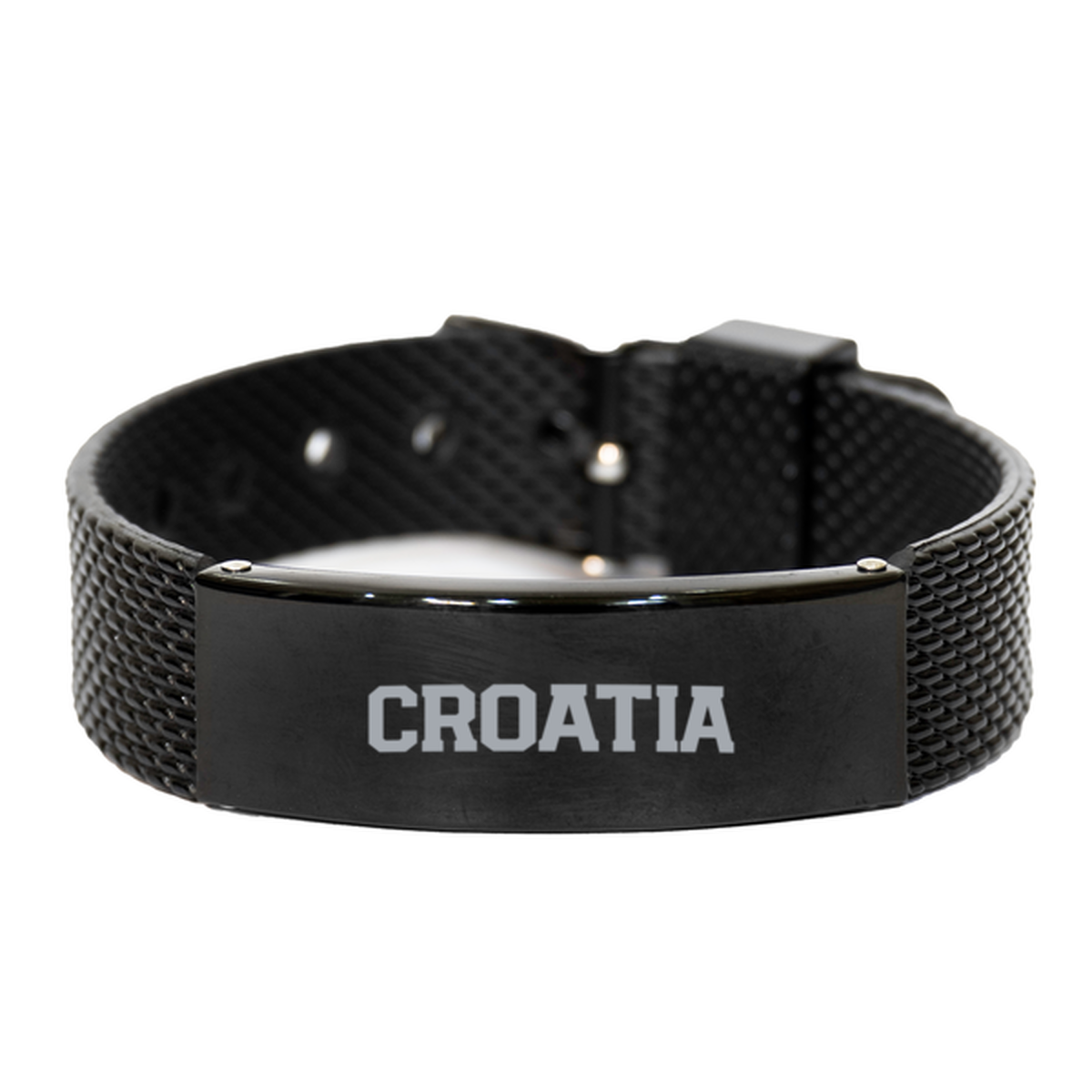 Croatia Croatian Local Moving Away Bracelet, Gifts, Black Shark Mesh Bracelet, Christmas, Stocking Stuffer