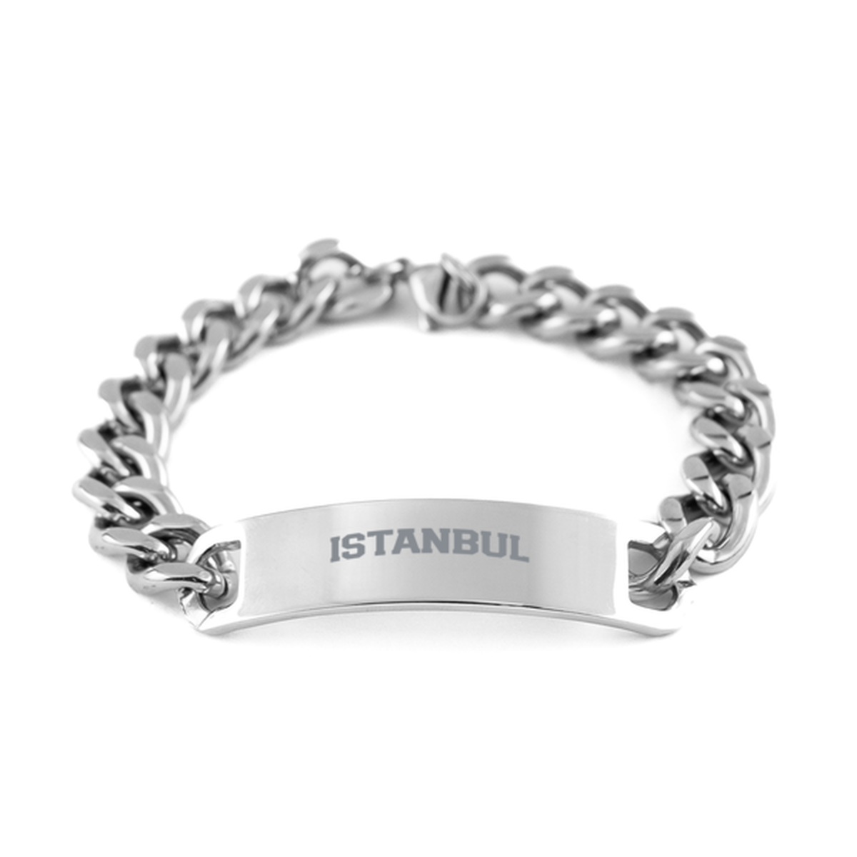 Istanbul Turkey Turkish Local Moving Away Bracelet, Gifts, Cuban Chain Stainless Steel Bracelet, Christmas, Stocking Stuffer