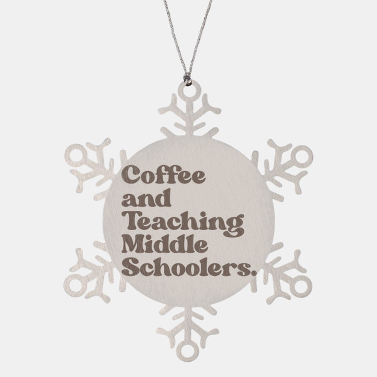 Middle School Teacher School Graduation Ornament, Gifts, Snowflake Ornament, Christmas, Stocking Stuffer