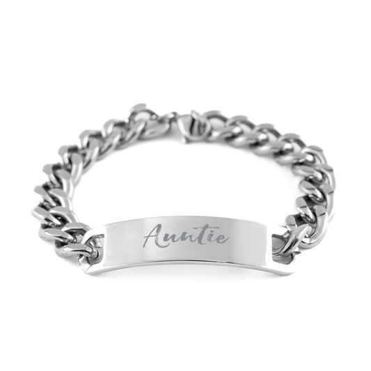 Auntie New from Sister Niece Pregnancy Announcement Bracelet, Gifts, Cuban Chain Stainless Steel Bracelet, Christmas, Stocking Stuffer