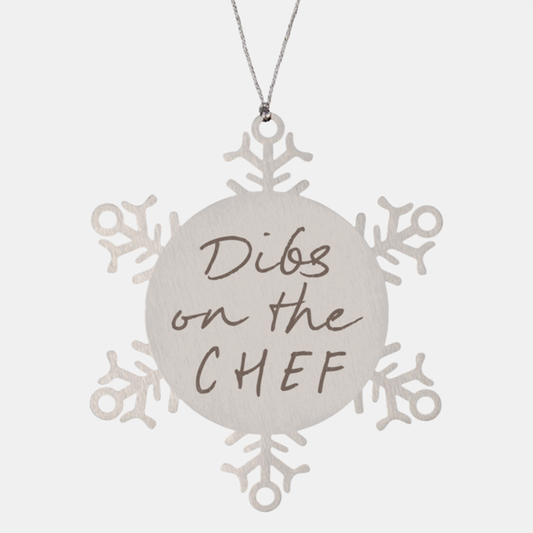 Chef Wife Husband Girlfriend Boyfriend Ornament, Gifts, Snowflake Ornament, Christmas, Stocking Stuffer