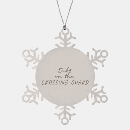 Crossing guard Wife Husband Girlfriend Boyfriend Ornament, Gifts, Snowflake Ornament, Christmas, Stocking Stuffer