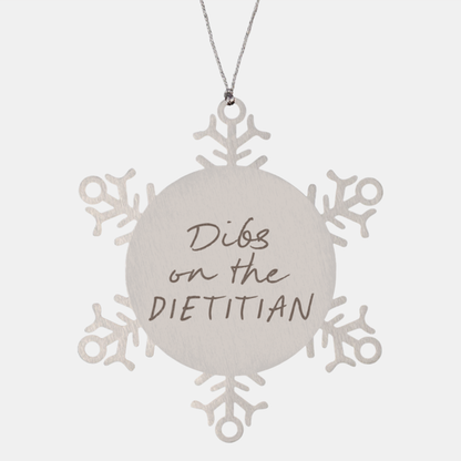 Dietitian Wife Husband Girlfriend Boyfriend Ornament, Gifts, Snowflake Ornament, Christmas, Stocking Stuffer