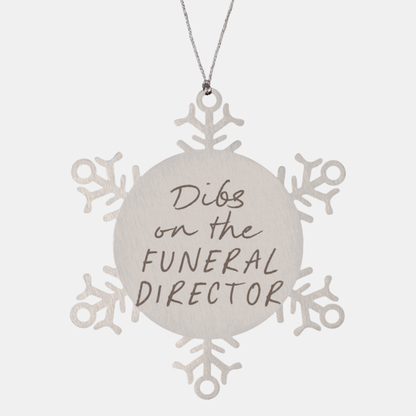 Funeral director Wife Husband Girlfriend Boyfriend Ornament, Gifts, Snowflake Ornament, Christmas, Stocking Stuffer