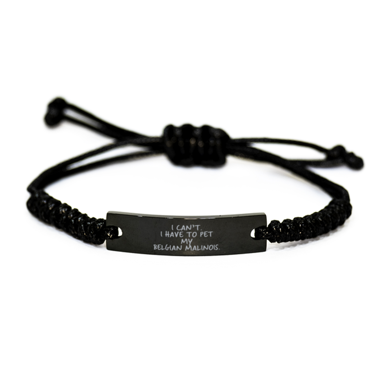 Belgian Malinois Lover Owner Mom Dad Bracelet, Gifts, Black Rope Bracelet, Christmas, Stocking Stuffer