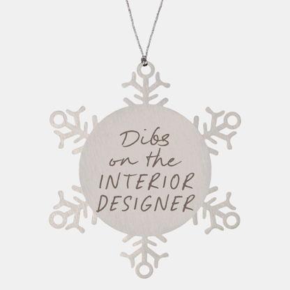 Interior Designer Wife Husband Girlfriend Boyfriend Ornament, Gifts, Snowflake Ornament, Christmas, Stocking Stuffer