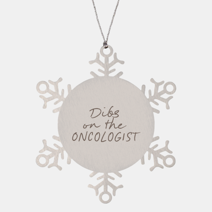 Oncologist Oncology Wife Husband Girlfriend Boyfriend Ornament, Gifts, Snowflake Ornament, Christmas, Stocking Stuffer