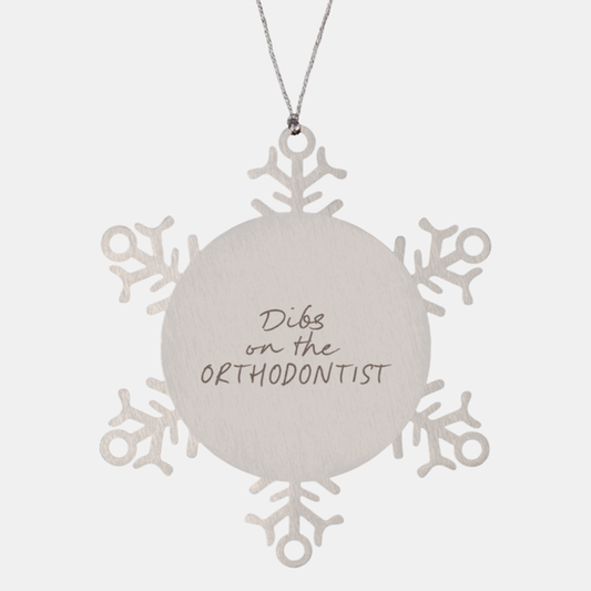 Orthodontist Orthodontics Wife Husband Girlfriend Boyfriend Ornament, Gifts, Snowflake Ornament, Christmas, Stocking Stuffer