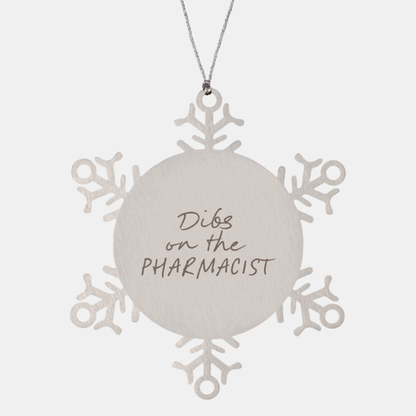 Pharmacist Wife Husband Girlfriend Boyfriend Ornament, Gifts, Snowflake Ornament, Christmas, Stocking Stuffer