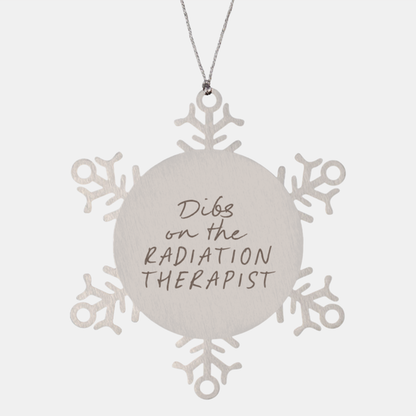 Radiation therapist RT Wife Husband Girlfriend Boyfriend Ornament, Gifts, Snowflake Ornament, Christmas, Stocking Stuffer