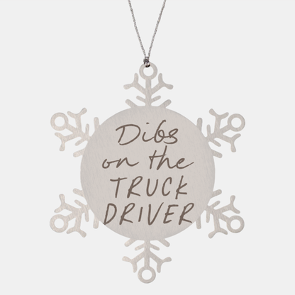 Truck driver Wife Husband Girlfriend Boyfriend Ornament, Gifts, Snowflake Ornament, Christmas, Stocking Stuffer