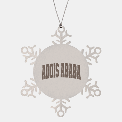 Addis Ababa Ethiopia Moving Away Ornament, Gifts, Snowflake Ornament, Christmas, Stocking Stuffer