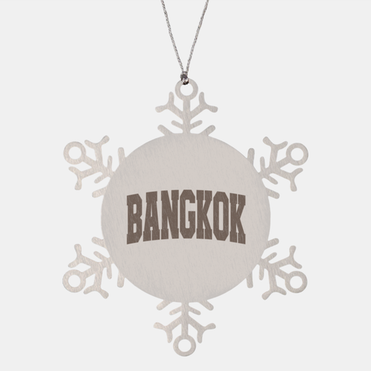 Bangkok Thailand Moving Away Ornament, Gifts, Snowflake Ornament, Christmas, Stocking Stuffer