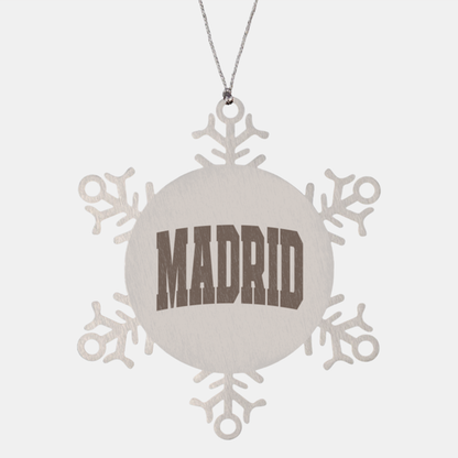 Madrid Spain Moving Away Ornament, Gifts, Snowflake Ornament, Christmas, Stocking Stuffer