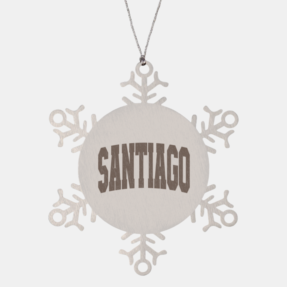 Santiago Chile Moving Away Ornament, Gifts, Snowflake Ornament, Christmas, Stocking Stuffer