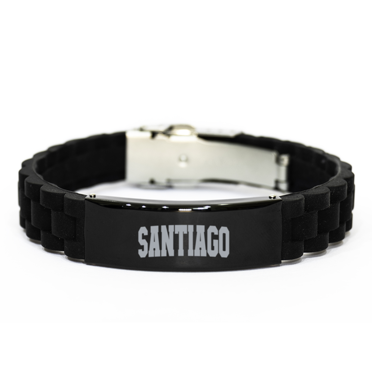 Santiago Chile Moving Away Bracelet, Gifts, Black Glidelock Clasp Bracelet, Christmas, Stocking Stuffer