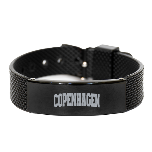 Copenhagen Denkmark Moving Away Bracelet, Gifts, Black Shark Mesh Bracelet, Christmas, Stocking Stuffer