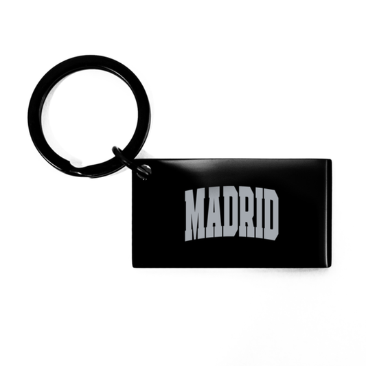 Madrid Spain Moving Away Keychain, Gifts, House Car Key Chain, Christmas, Stocking Stuffer