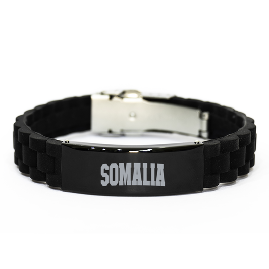 Somalia Moving Away Bracelet, Gifts, Black Glidelock Clasp Bracelet, Christmas, Stocking Stuffer