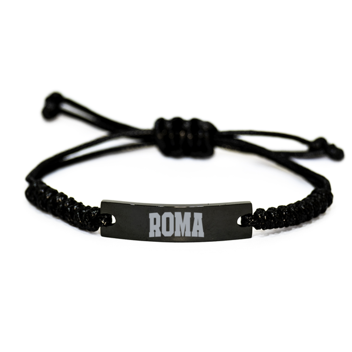 Roma Italy Moving Away Bracelet, Gifts, Black Rope Bracelet, Christmas, Stocking Stuffer