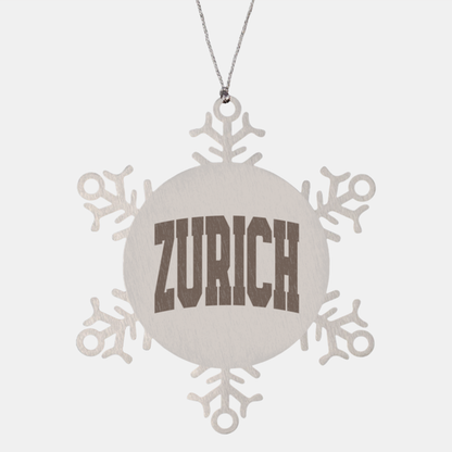 Zurich Switzerland Moving Away Ornament, Gifts, Snowflake Ornament, Christmas, Stocking Stuffer