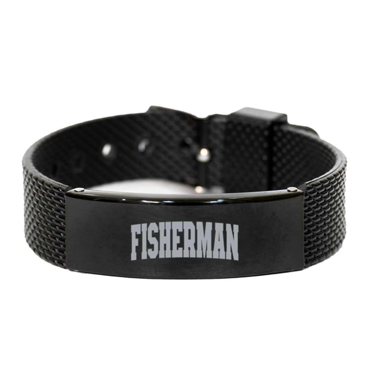 Fisherman Fishing Fish Bracelet, Gifts, Black Shark Mesh Bracelet, Christmas, Stocking Stuffer