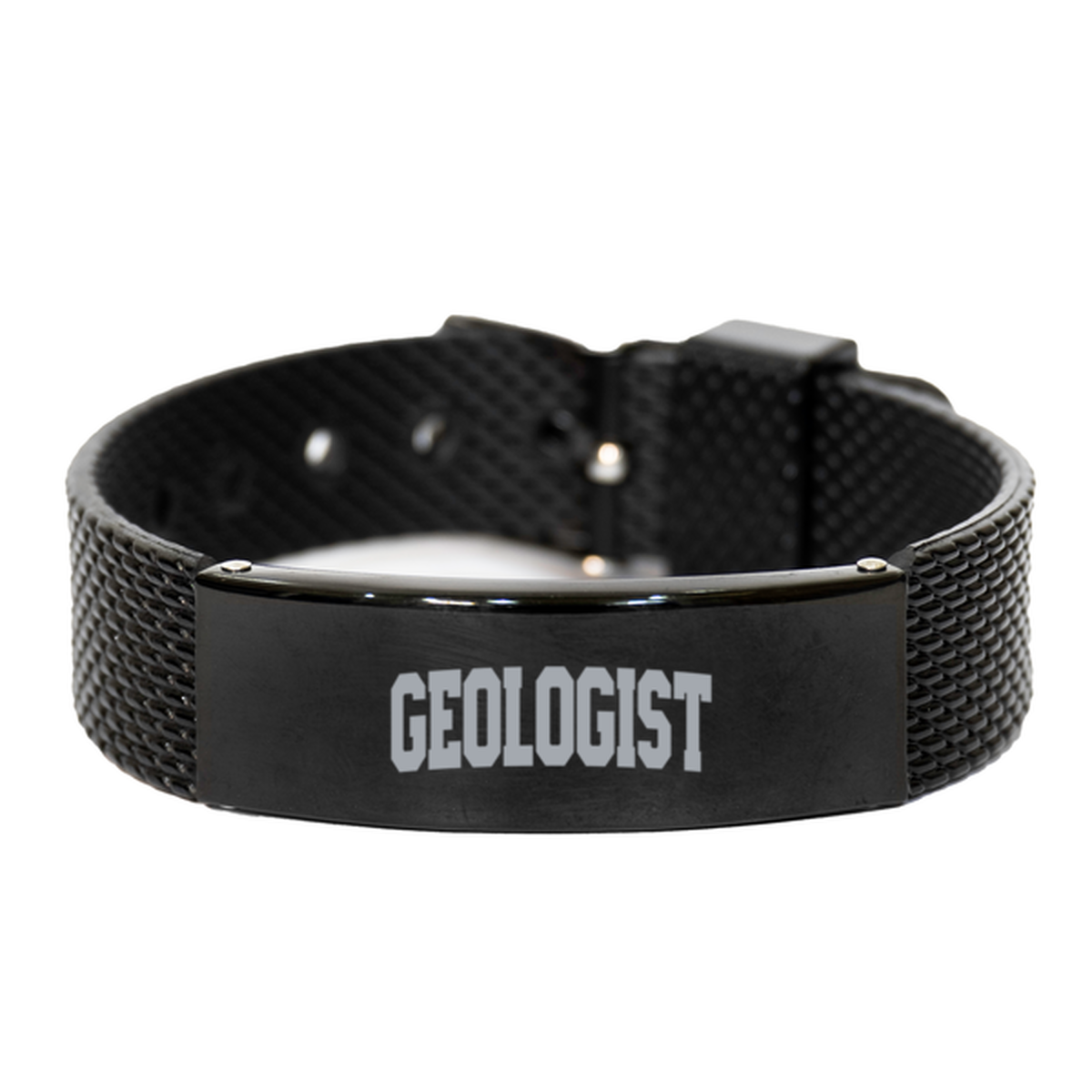 Geologist Geology Graduation Bracelet, Gifts, Black Shark Mesh Bracelet, Christmas, Stocking Stuffer