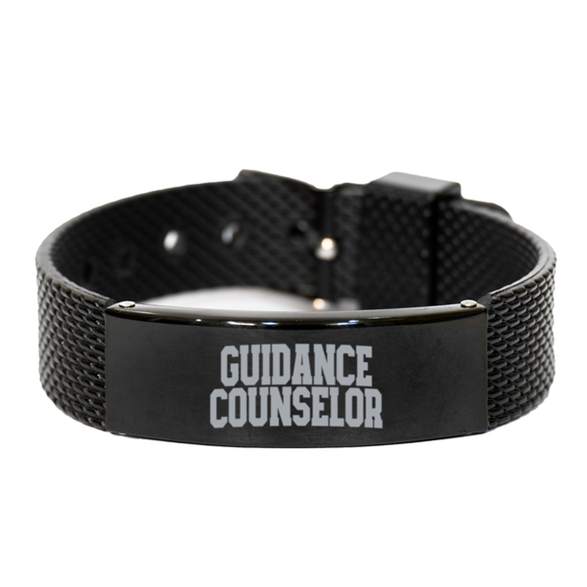 Guidance counselor Graduation Bracelet, Gifts, Black Shark Mesh Bracelet, Christmas, Stocking Stuffer