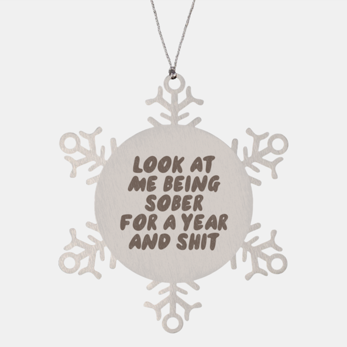 1 Year Sober Sobriety Anniversary Clean Recovery Ornament, Gifts, Snowflake Ornament, Christmas, Stocking Stuffer