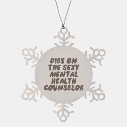 Mental health counselor Wife Husband Boyfriend Girlfriend Ornament, Gifts, Snowflake Ornament, Christmas, Stocking Stuffer