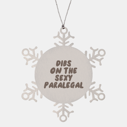 Paralegal Wife Husband Boyfriend Girlfriend Ornament, Gifts, Snowflake Ornament, Christmas, Stocking Stuffer