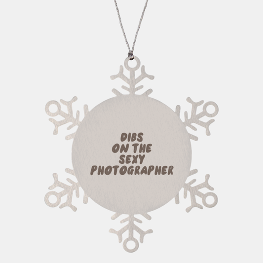 Photographer Wife Husband Boyfriend Girlfriend Ornament, Gifts, Snowflake Ornament, Christmas, Stocking Stuffer