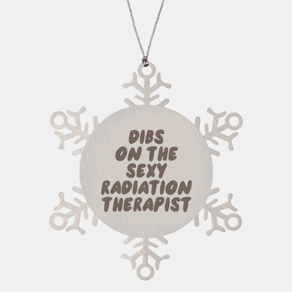 Radiation therapist therapy Wife Husband Boyfriend Girlfriend Ornament, Gifts, Snowflake Ornament, Christmas, Stocking Stuffer