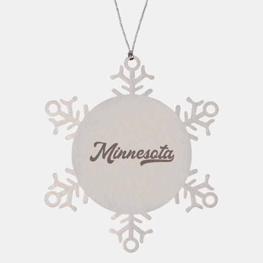 Minnesota Pride Moving Away Ornament, Gifts, Snowflake Ornament, Christmas, Stocking Stuffer