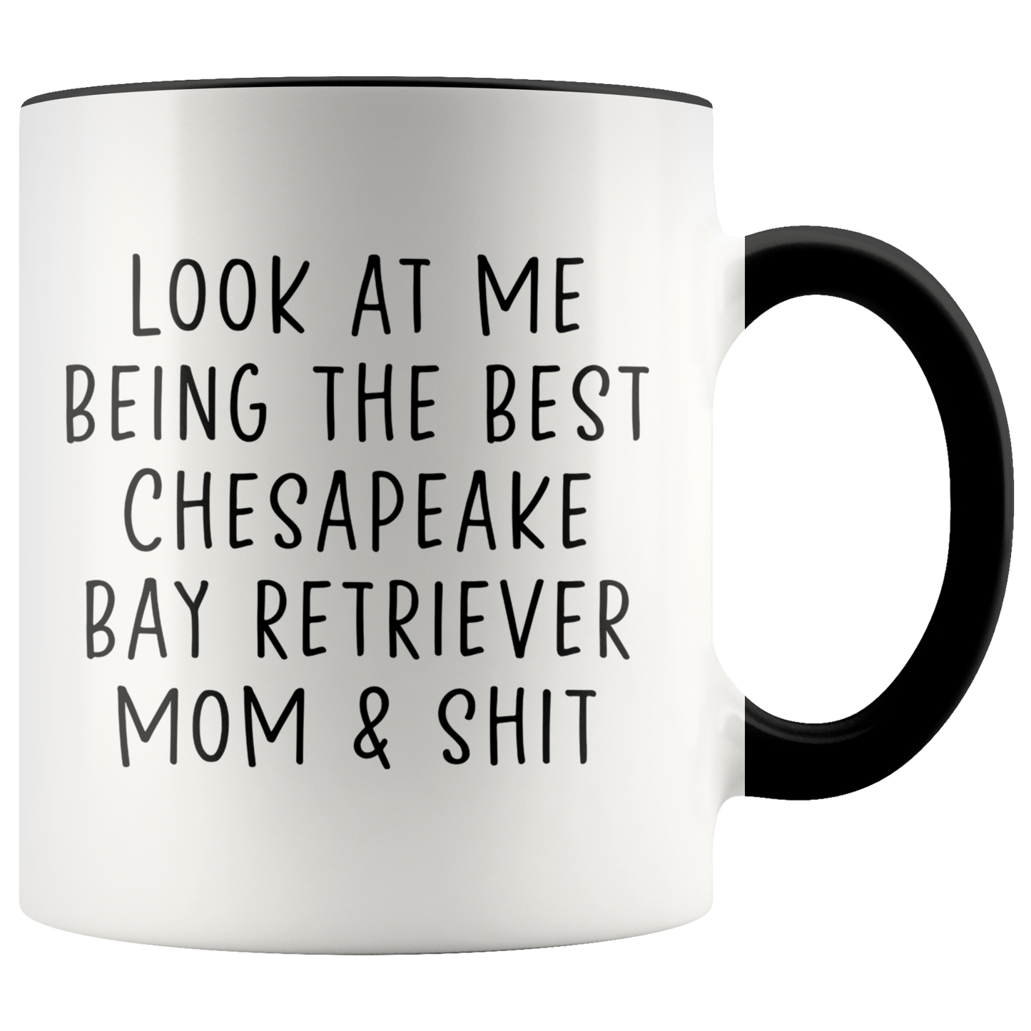 Chesapeake Bay Retriever Mom Gifts, Coffee Mug, Two Tone Accent Cup, Birthday Gift for Men and Women