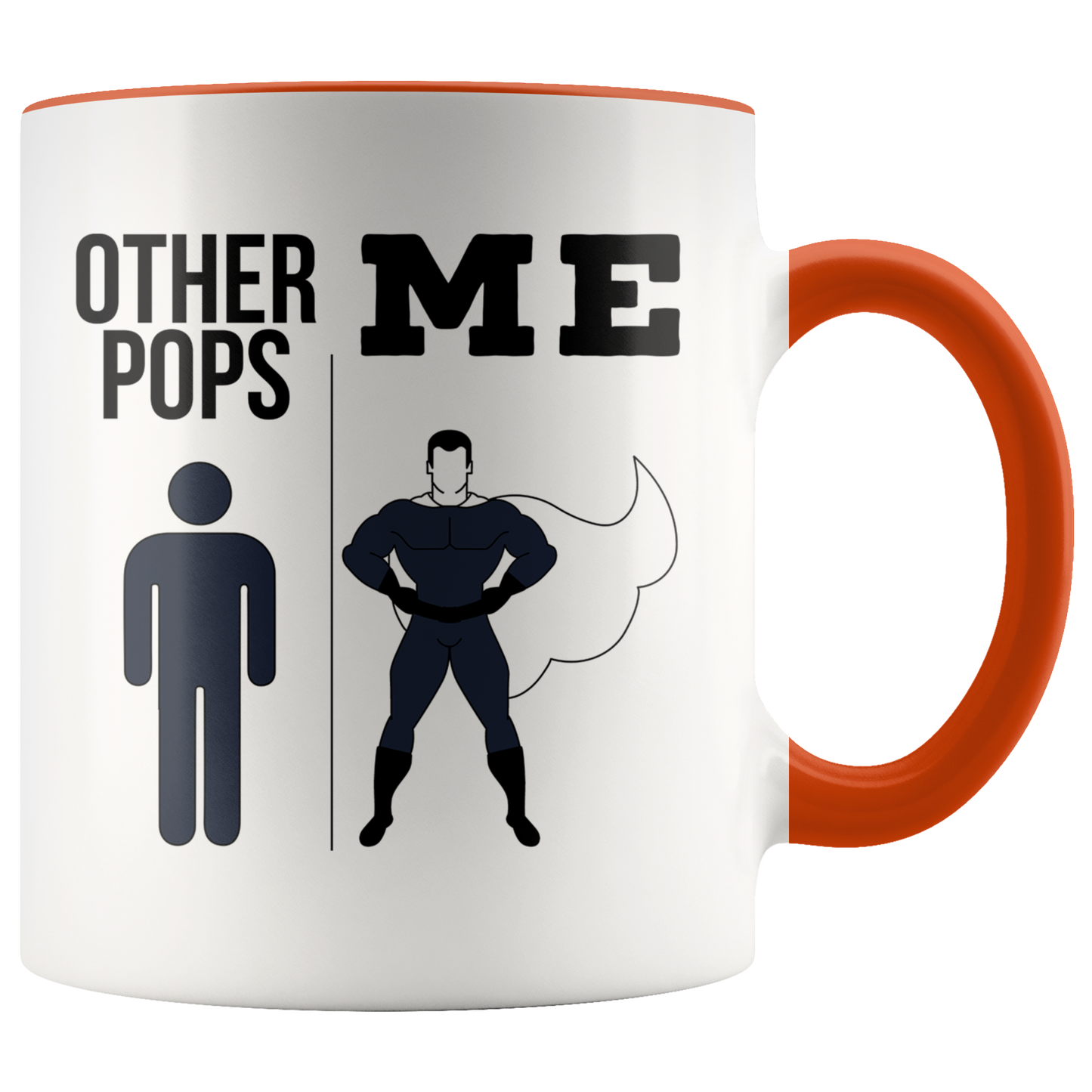 Pops Gifts, Pops Coffee Mug, Two Tone Accent Cup, Birthday Gift for Men and Women