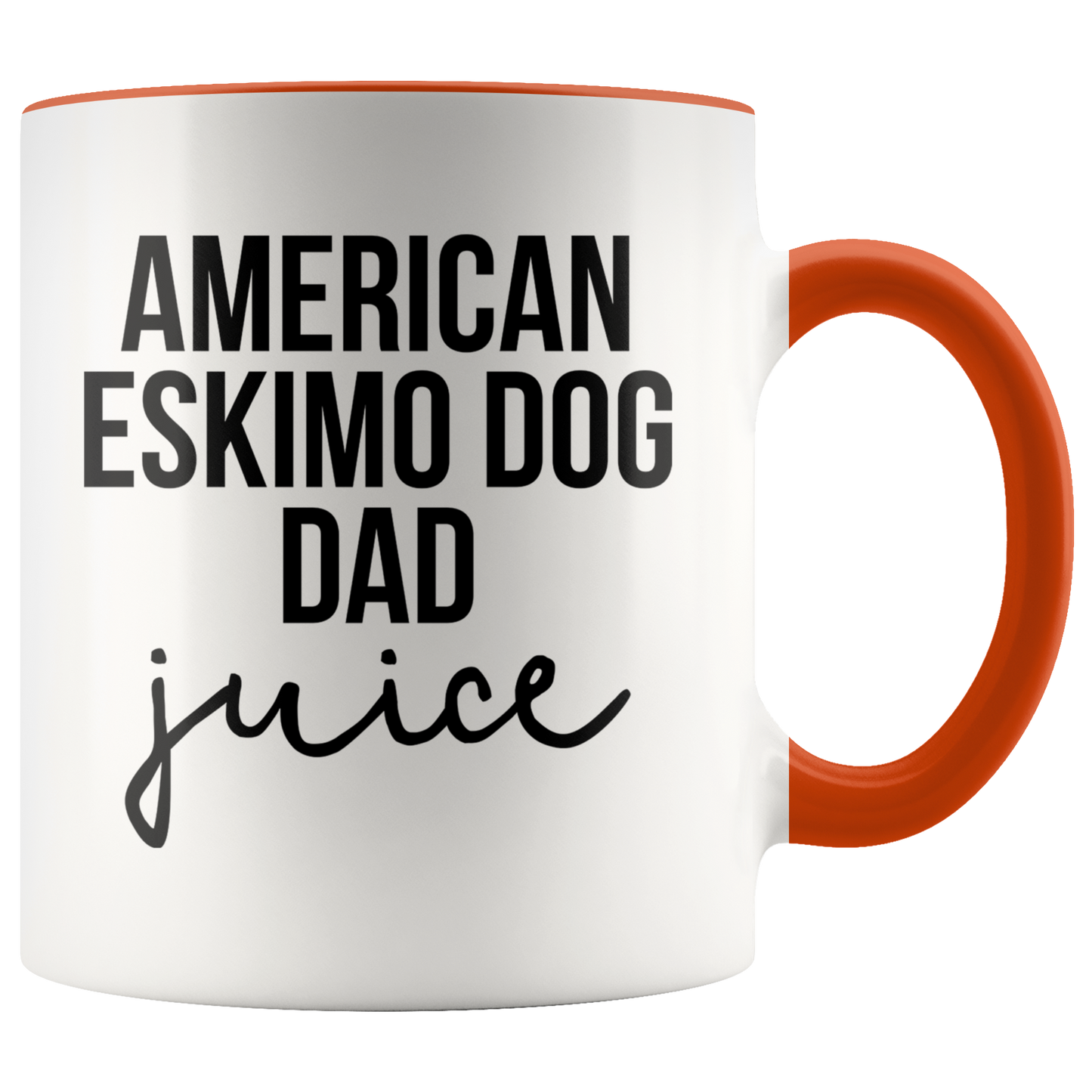 American Eskimo Dog Dad Gifts, American Eskimo Dog Dad Coffee Mug, Two Tone Accent Cup, Birthday Gift for Men and Women