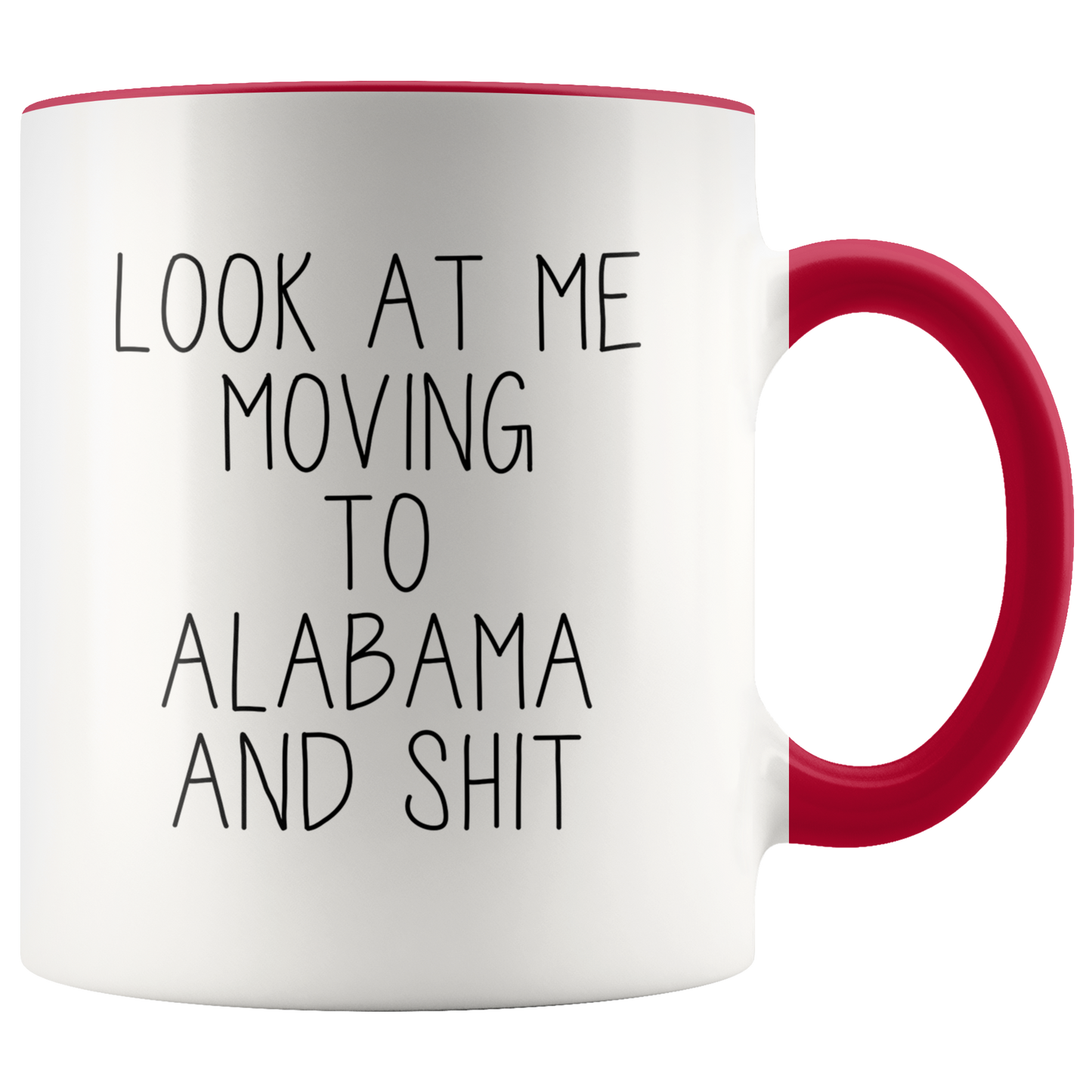 Moving to Alabama Gifts, Moving Away Coffee Mug, Two Tone Accent Cup, Birthday Gift for Men and Women