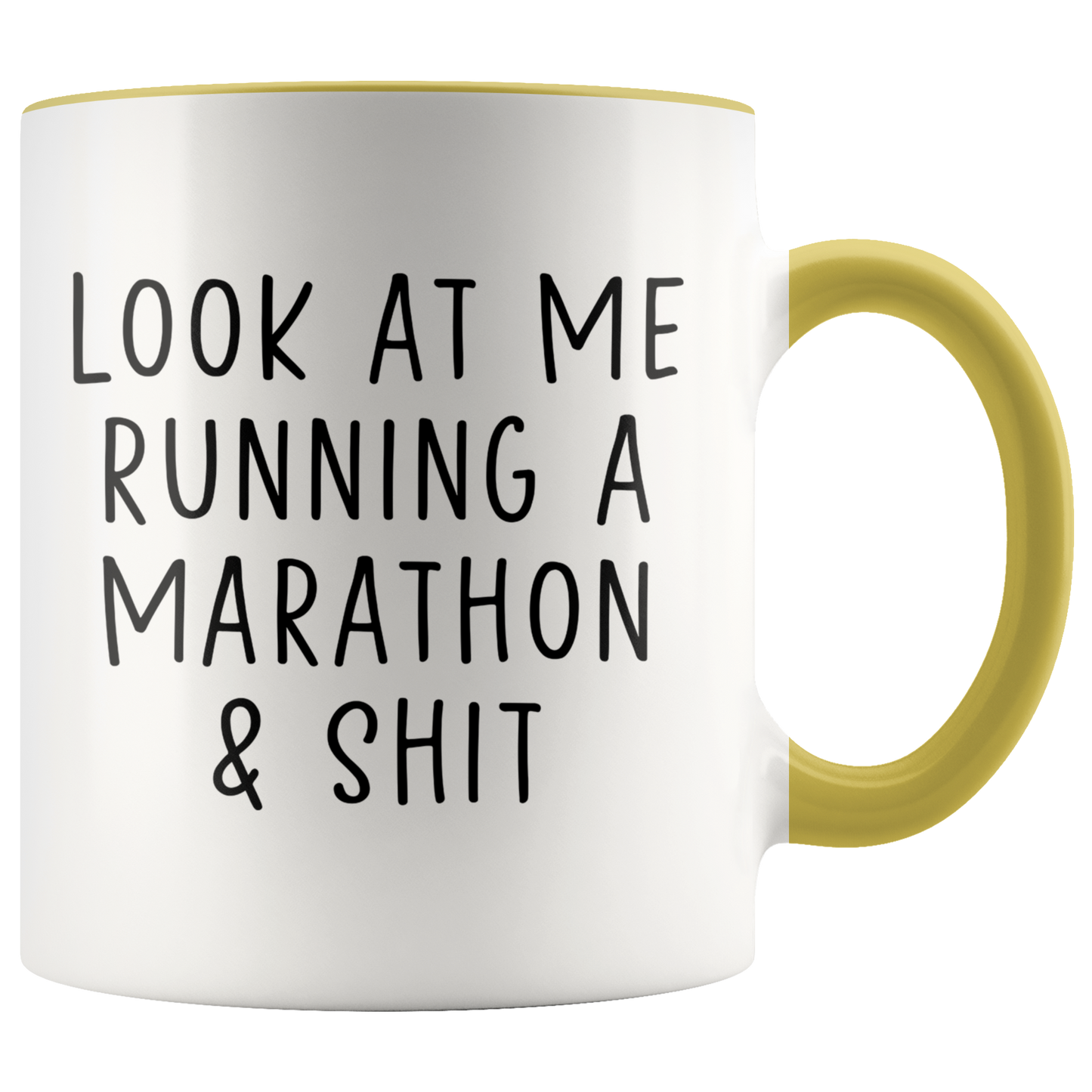 Marathon Runner Gifts, Coffee Mug, Two Tone Accent Cup, Birthday Gift for Men and Women