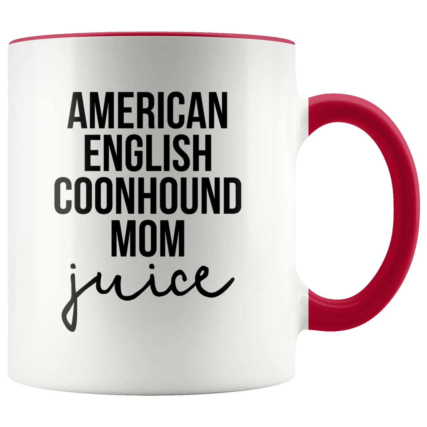 American English Coonhound Mom Gifts, Coffee Mug, Two Tone Accent Cup, Birthday Gift for Men and Women