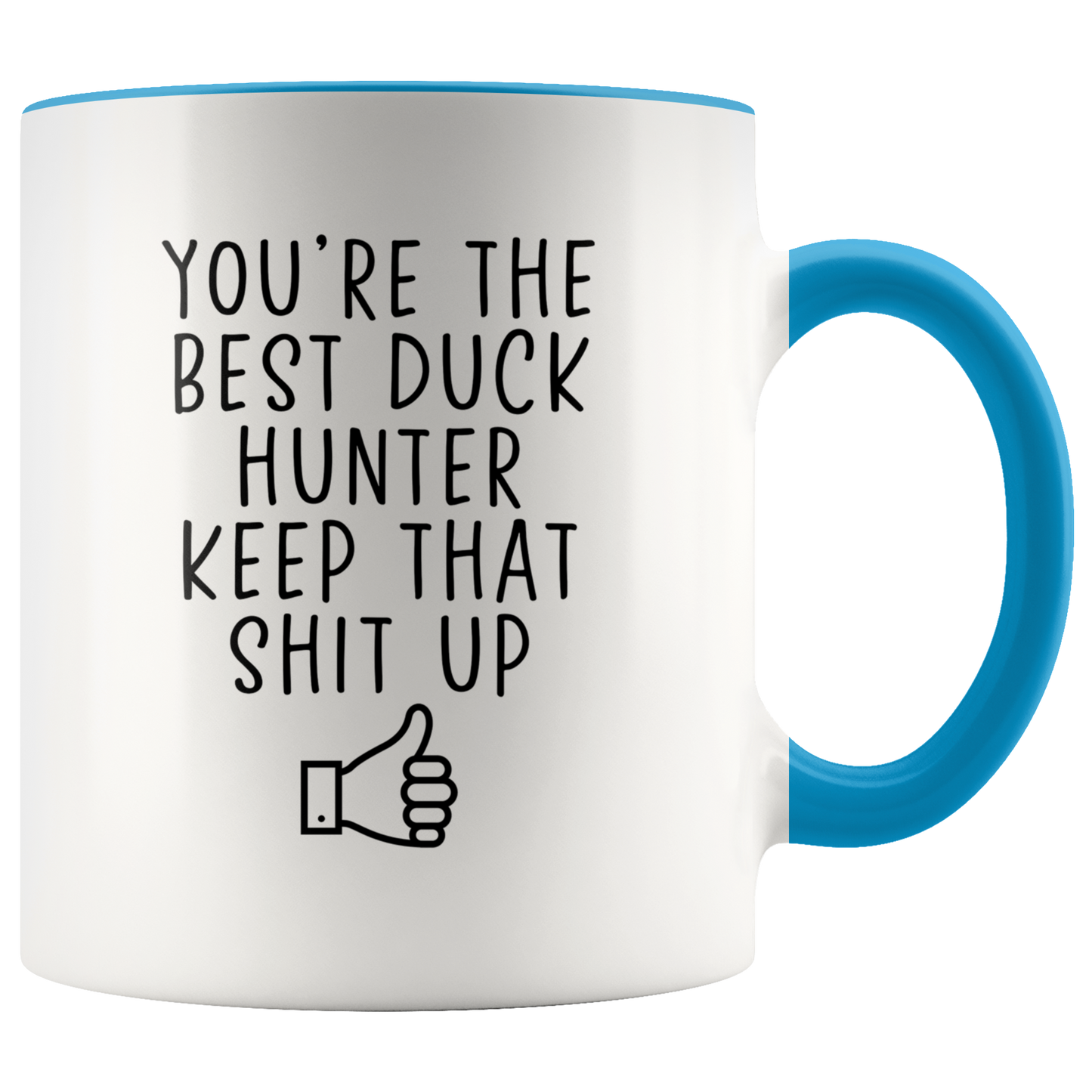 Duck Hunter Gifts, Coffee Mug, Two Tone Accent Cup, Birthday Gift for Men and Women