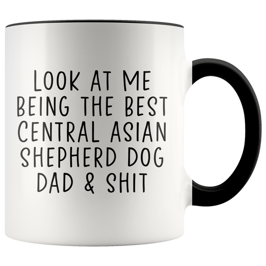 Central Asian Shepherd Dog Dad Gifts, Coffee Mug, Two Tone Accent Cup, Birthday Gift for Men and Women