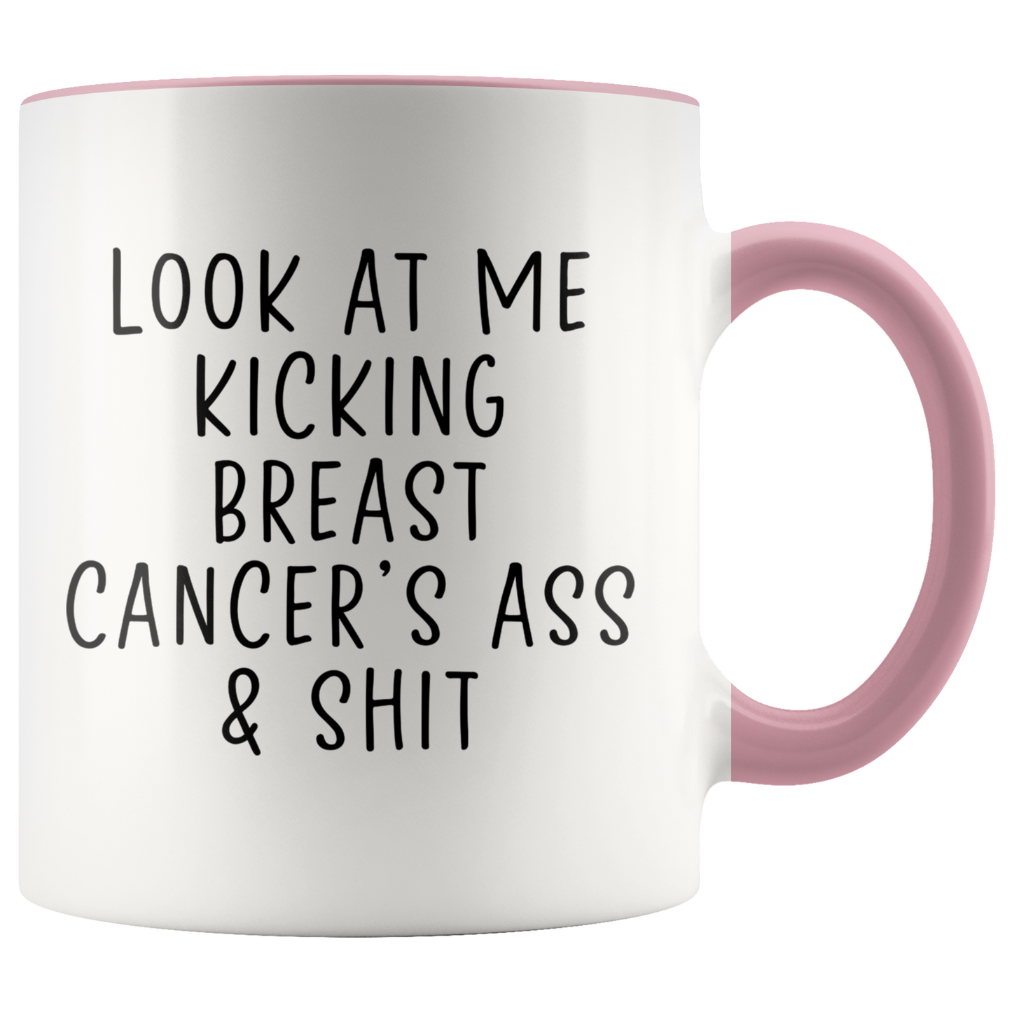 Breast Cancer Survivor Gifts, Coffee Mug, Two Tone Accent Cup, Birthday Gift for Men and Women