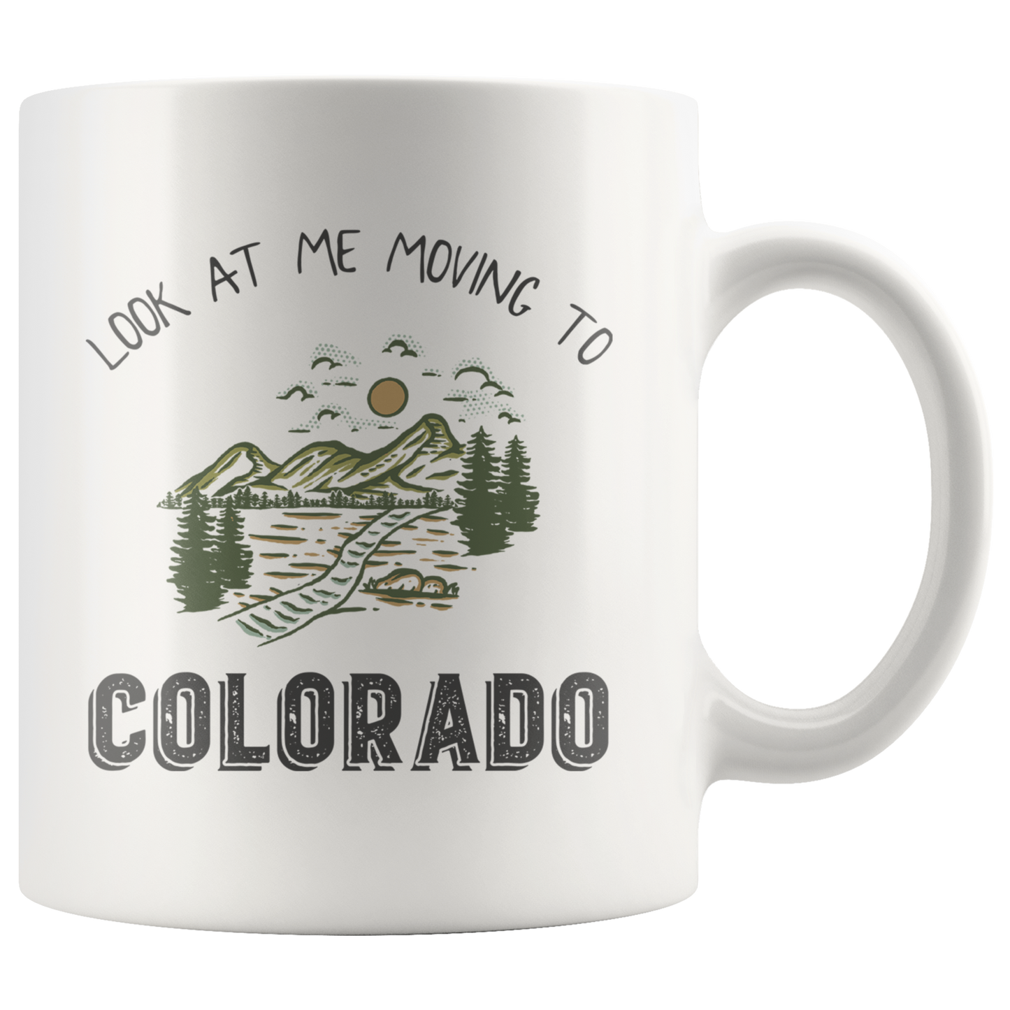 Moving to Colorado Gifts, Moving Away Coffee Mug, Two Tone Accent Cup, Birthday Gift for Men and Women