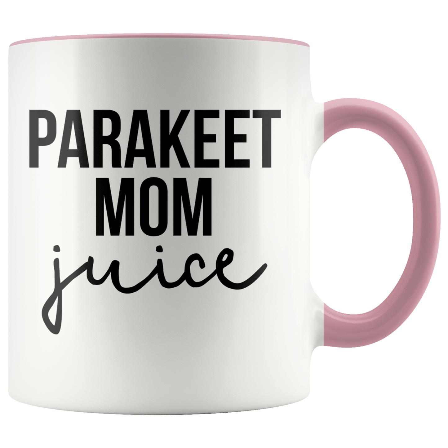 Parakeet Mom Gifts, Coffee Mug, Two Tone Accent Cup, Birthday Gift for Men and Women