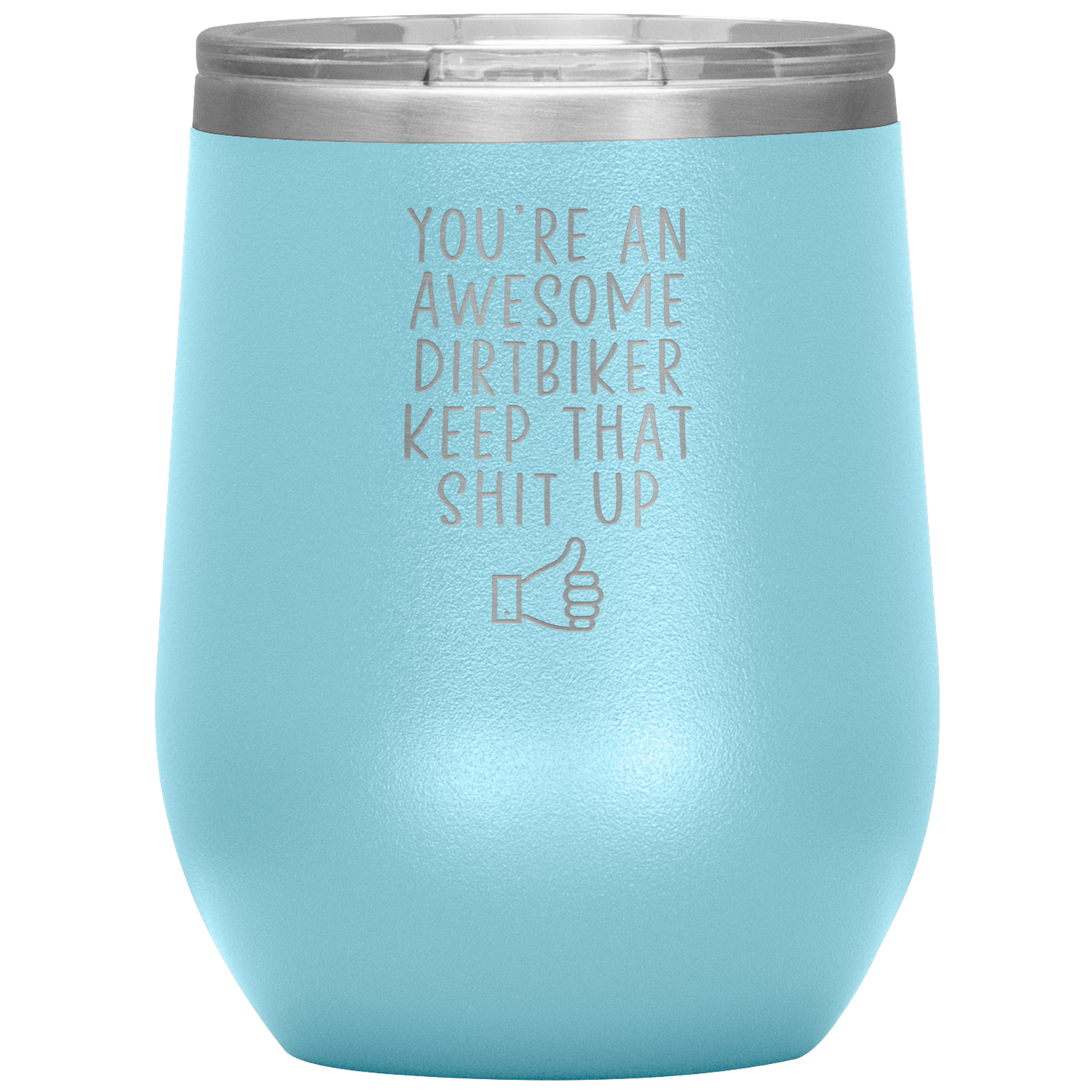 Dirtbike Wine Tumbler, Dirt Biker Gifts, Travel Wine Cup, Birthday Gifts for Men and Women