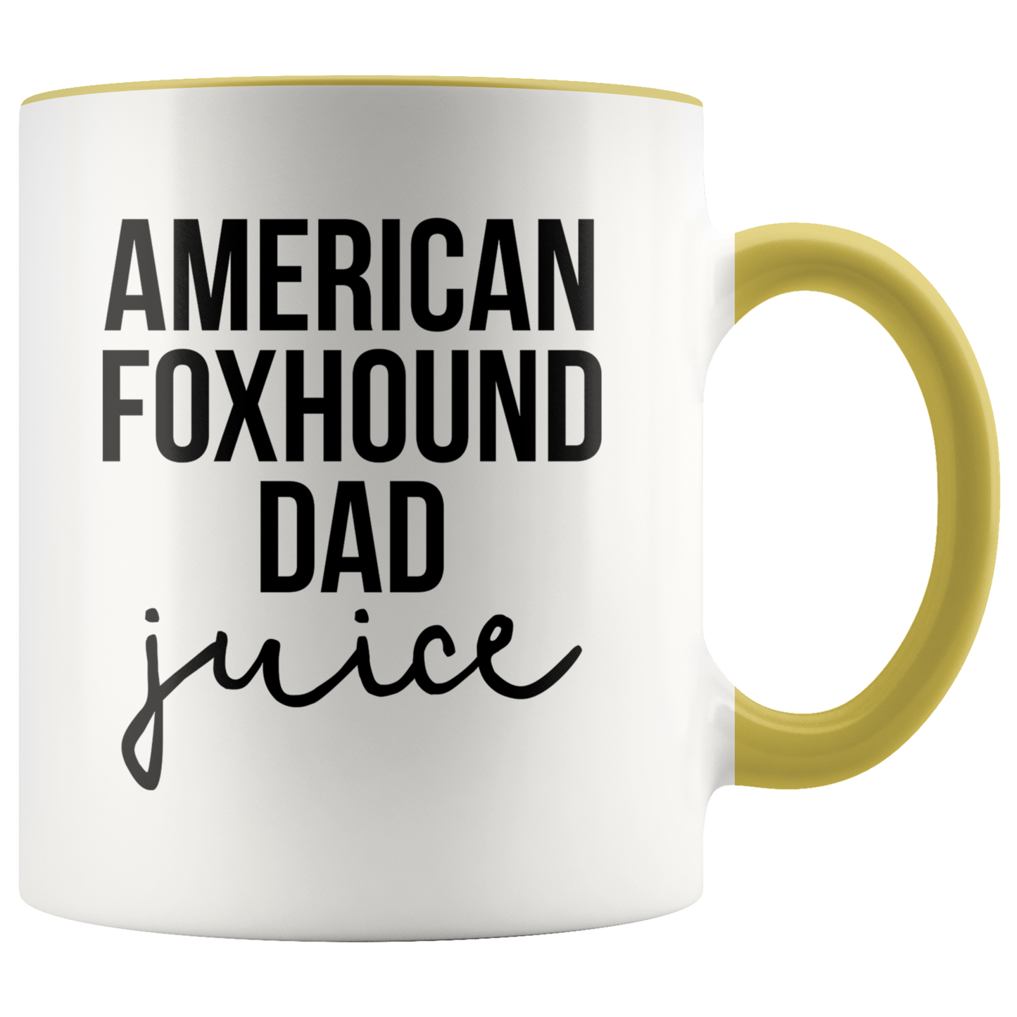 American Foxhound Dad Gifts, American Foxhound Dad Coffee Mug, Two Tone Accent Cup, Birthday Gift for Men and Women